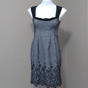 Nanette Lepore gray embroidered dress size 2